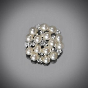 Les deux broche perles et strass