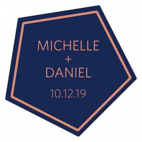 le sticker personnalisé géométrique bleu