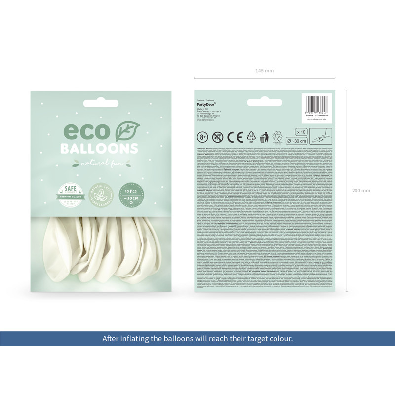 Ballons Nacrés 30 Cm - Lot De 10 - Latex Biodégradable, Gonflage Hélium - 13 Coloris Disponibles
