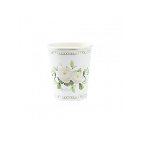 Les 8 gobelets en carton compostable green romantique