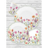 Les 8 assiettes en carton compostable champ fleuri 27cm 1