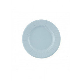 Les 8 assiettes en carton compostable bleu ciel 21 cm