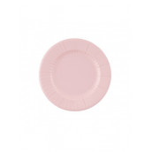 Les 8 assiettes en carton compostable rose 21 cm