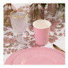 Les 8 assiettes en carton compostable rose 27 cm 2