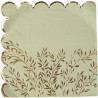 Les 16 serviettes vert sauge motif jolis brins or 2