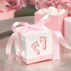 Boite Dragees Empreinte Pied De Bebe Pour Deco Bapteme Fille