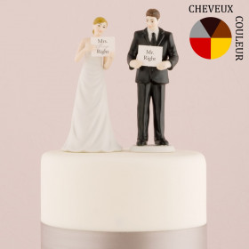 La figurine mariage couple aux pancartes