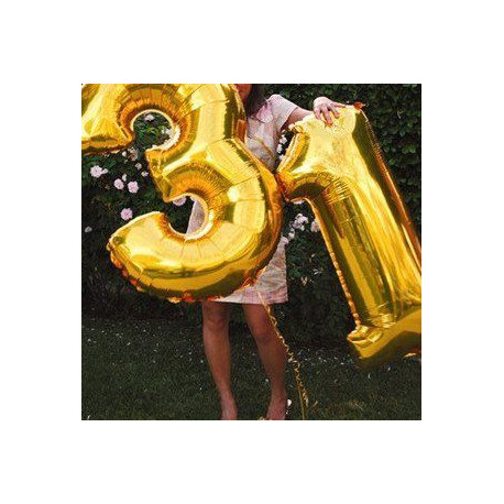 Le ballon aluminium chiffre or ou argent