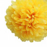 La fleur pompon en papier jaune 20cm, 30cm, 40cm 0