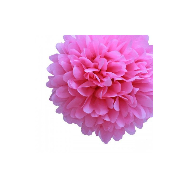 Pompom en papier de soie rose