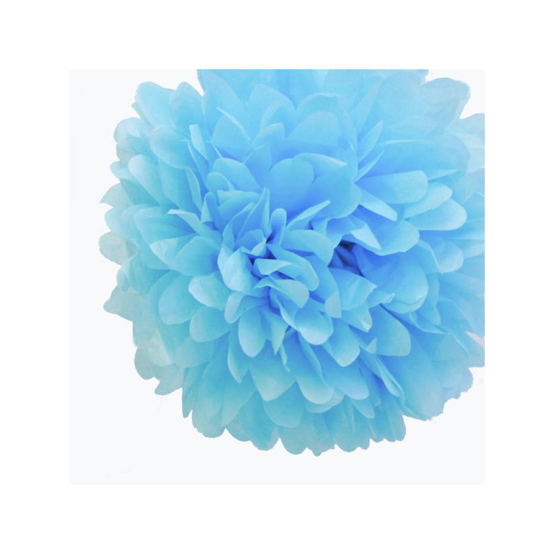 Pompons Papier De Soie Bleu Pétrole 50 Cm - Lot De 2 Pour Décoration Mariage, Anniversaire, Fête