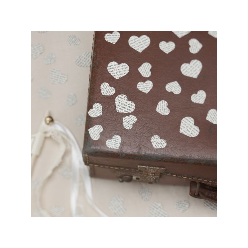 Coeur Table Confettis-Main poinçonné de Vintage Musique 1.5" environ 