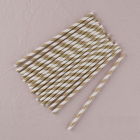Les 25 pailles à rayures or ou argent