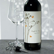 Etiquette bouteille vin personnalise fleur cerisier